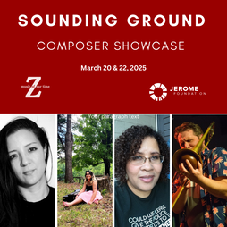 sounding ground composer showcase graphic includes 4 photos of composers